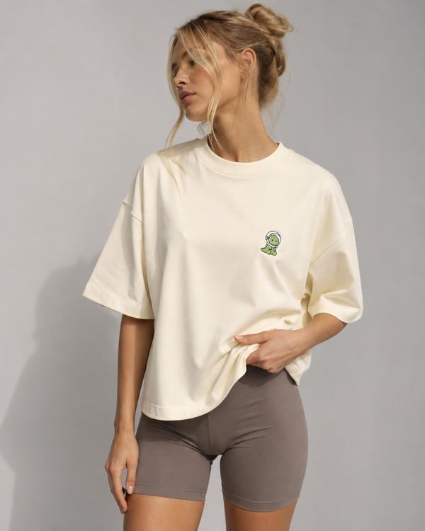 Little Dino Tee — Beige