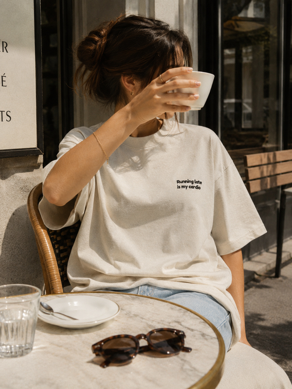 Running late oversized tee - Beige