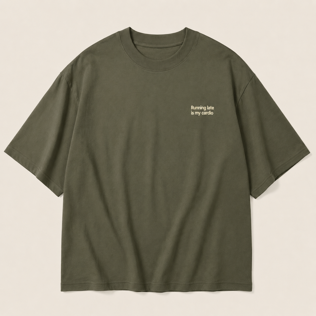 Running late oversized tee - Olive