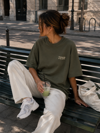 Running late oversized tee - Olive