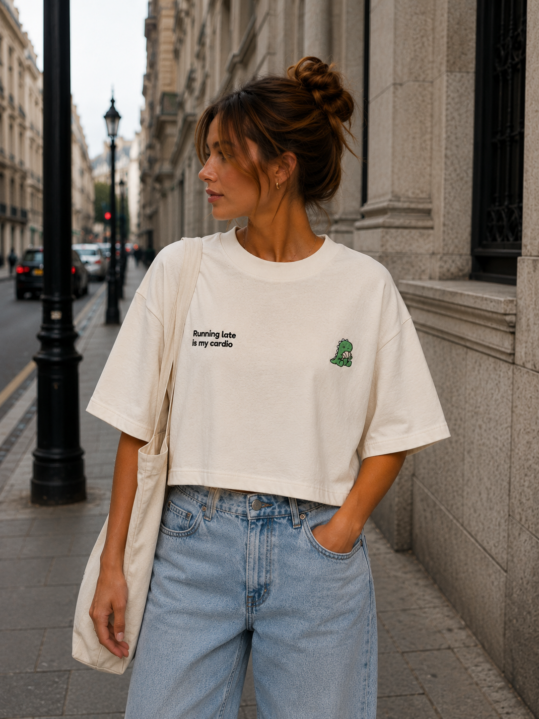 Running Late Club cropped Tee