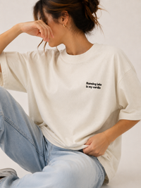 Running late oversized tee - Beige
