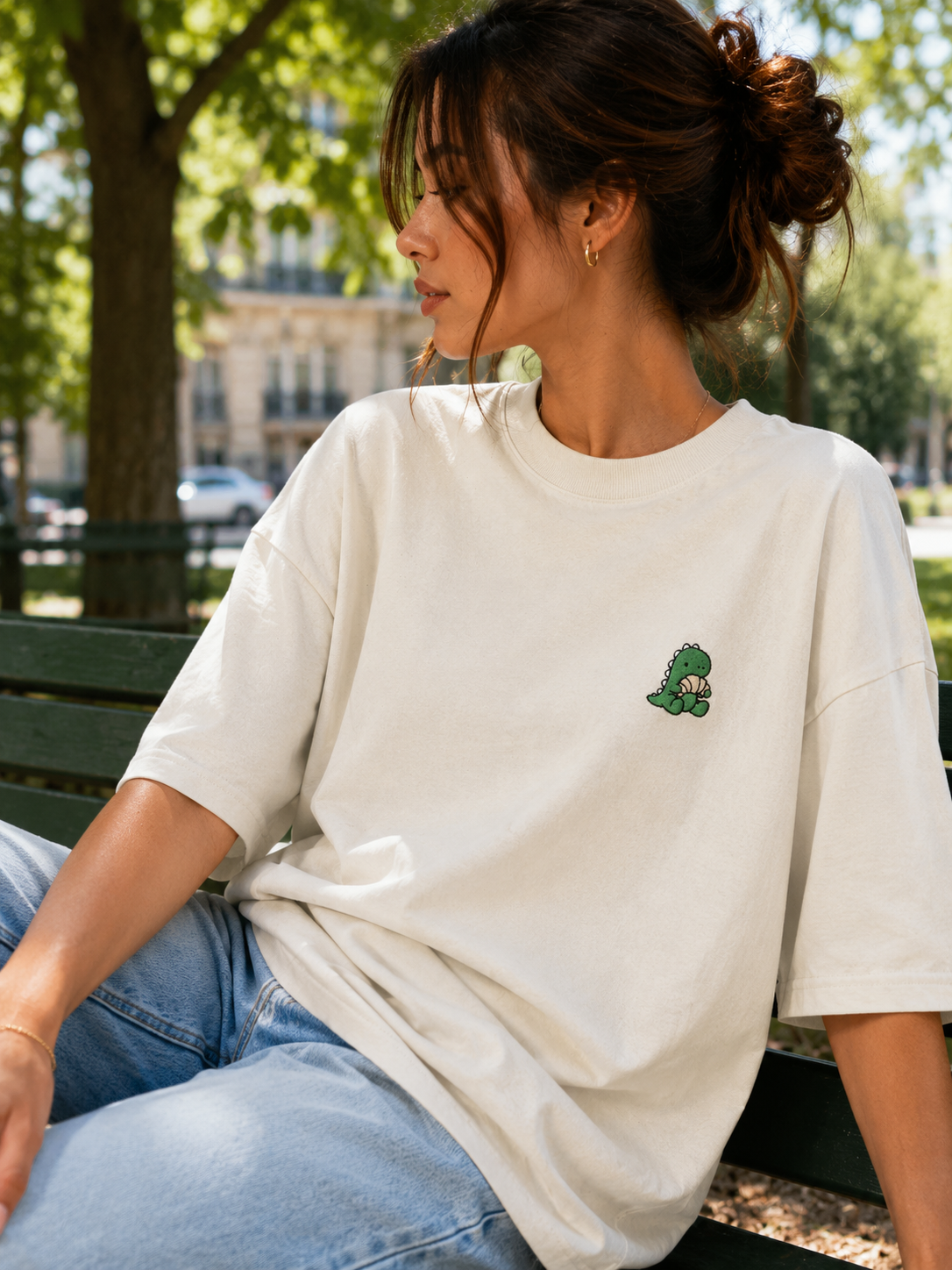 Little Dino Tee — Beige