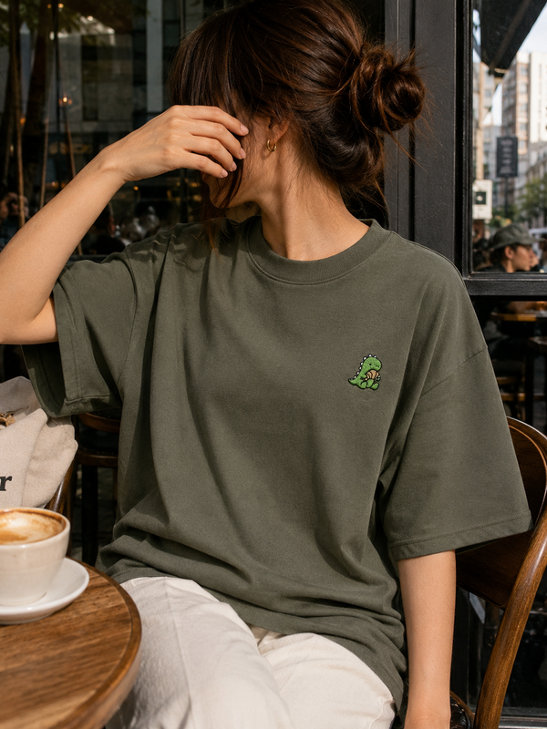Little Dino Tee — Olive