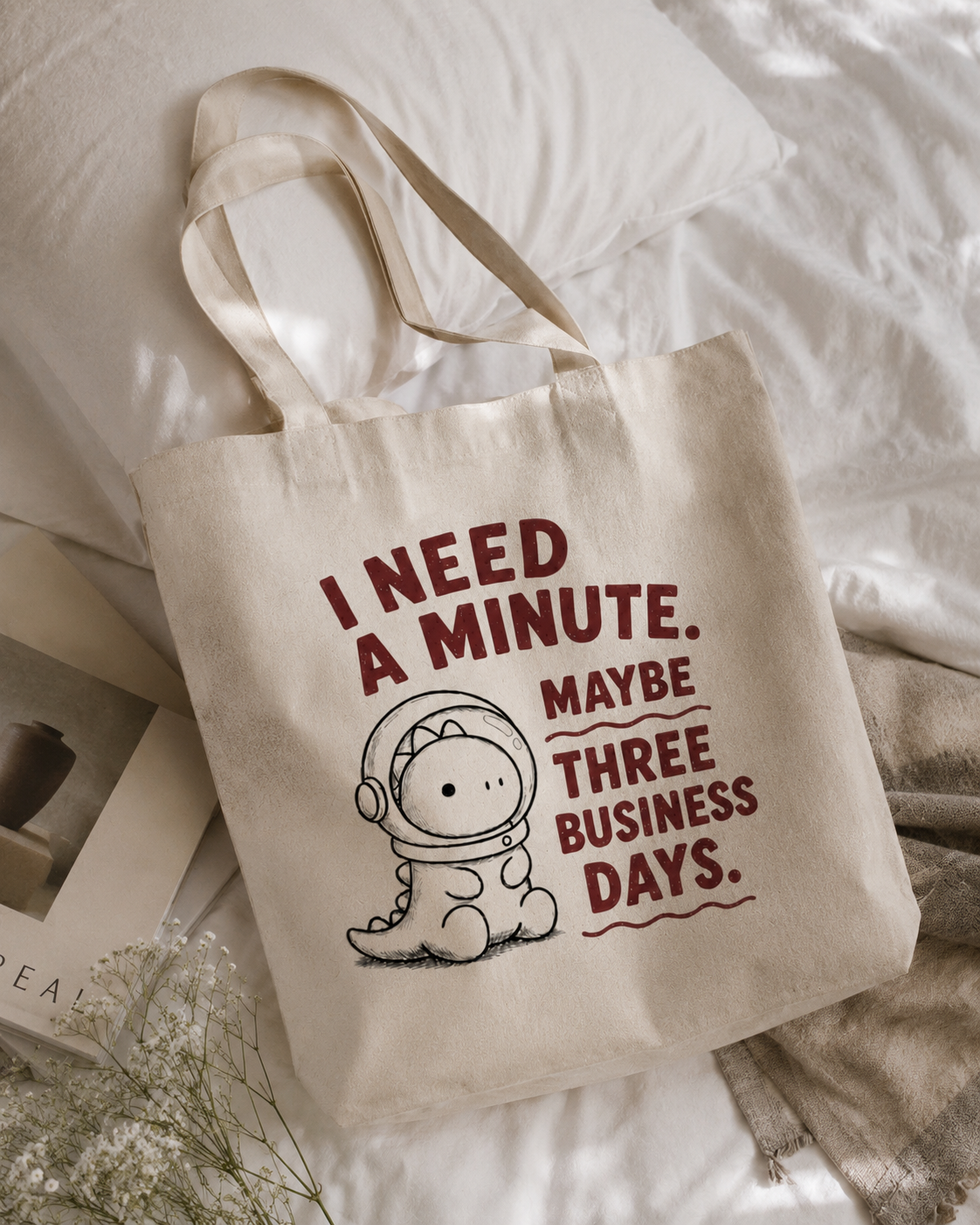 I need a minute totebag