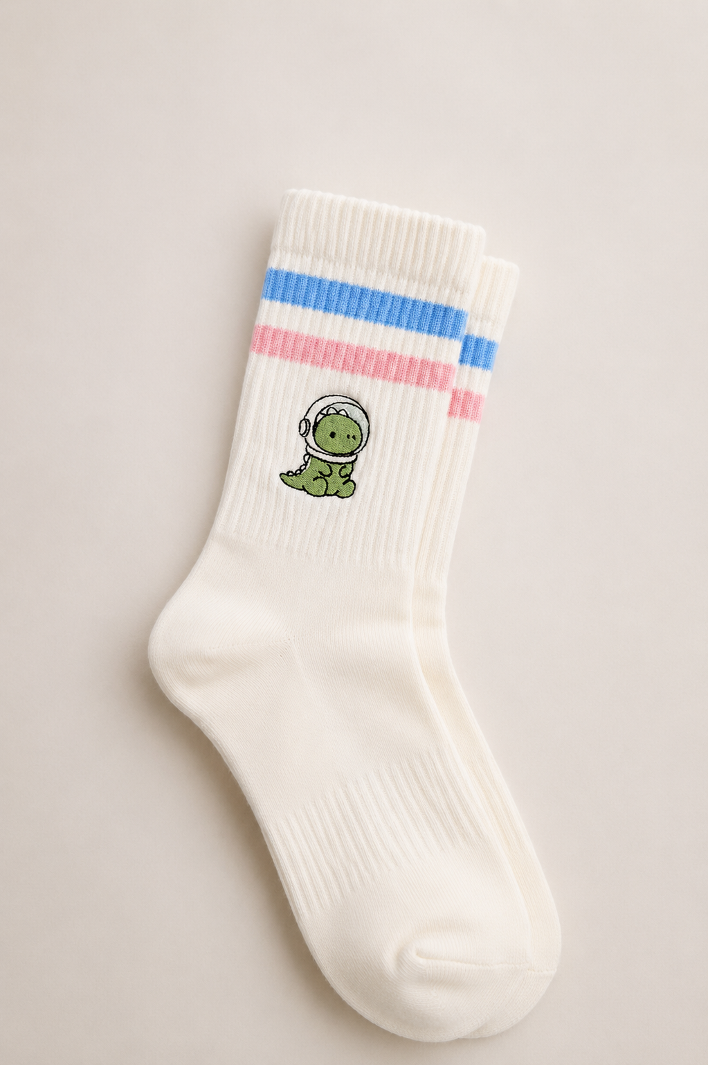 Dino socks with stripes