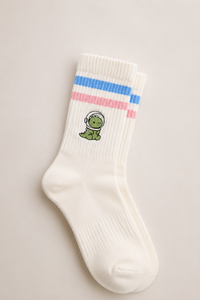 Dino socks with stripes